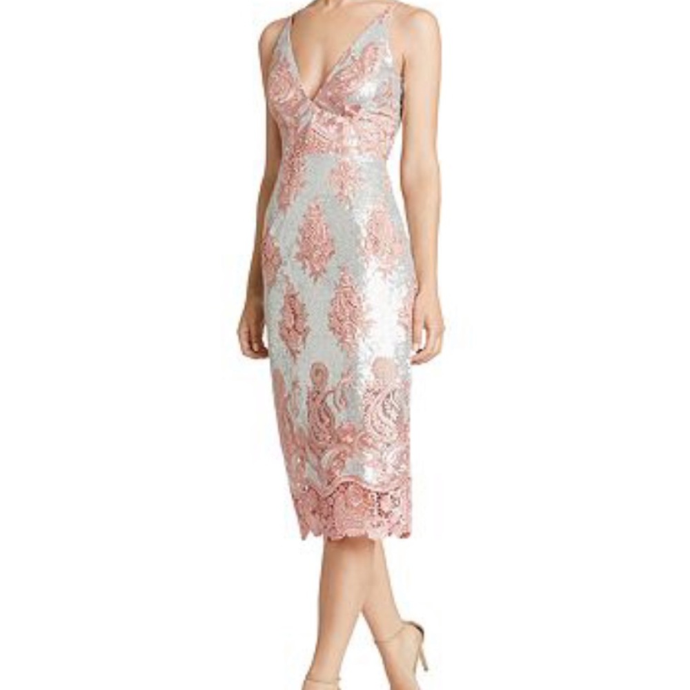 Dress the population mid length gown